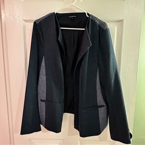 LANE BRYANT Plus 18 Rich Indigo Textured Quilted Blazer Jacket 2X Career Office